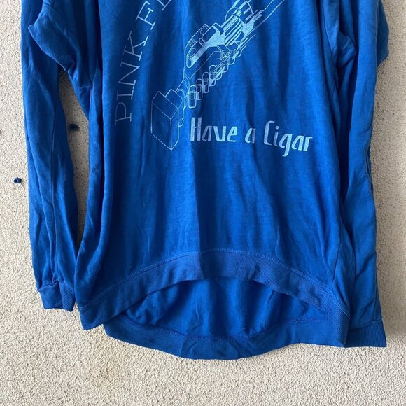 Chaser Women Top Blue Pink Floyd Logo Pullover Sweatshirt Rock Sweater 70's Rock - Picture 6 of 12